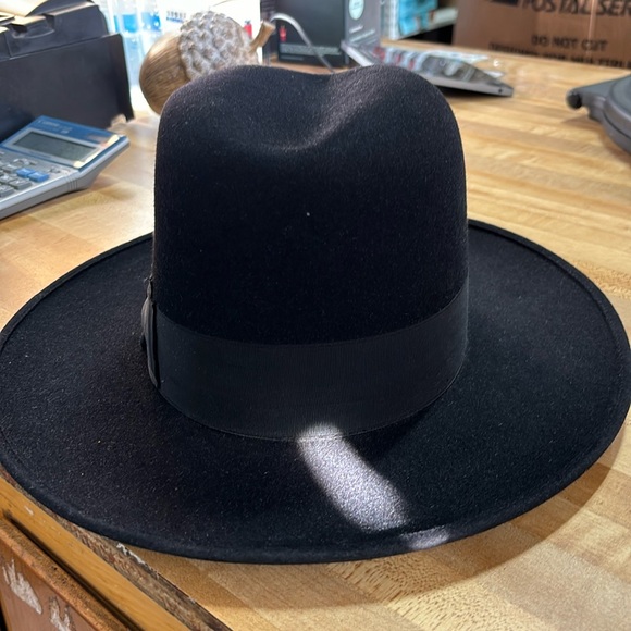 Preowned Black BARBISIO Hat for men Vintage Size 58 7 1/4 - Picture 1 of 8
